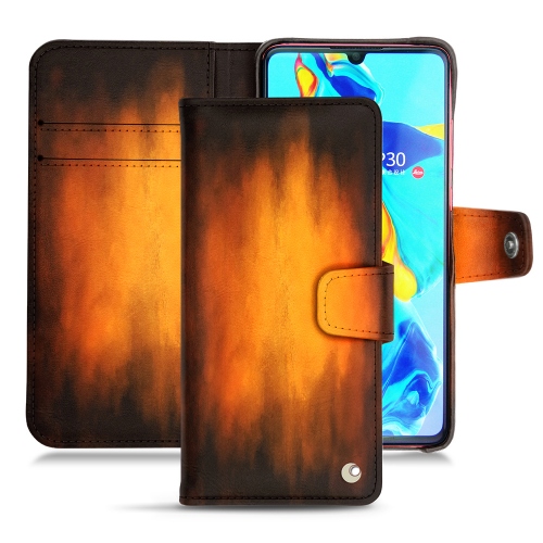 Funda de piel Huawei P30Fauve Patine