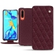 Lederschutzhülle Huawei P30 - Lie de vin - Couture ( Pantone 5115C ) 