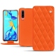 Housse cuir Huawei P30 - Orange fluo - Couture