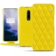 Housse cuir OnePlus 7 Pro - Jaune fluo - Couture