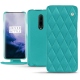 Custodia in pelle OnePlus 7 Pro - Bleu fluo - Couture
