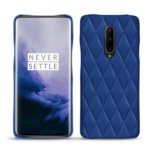 Custodia in pelle Oneplus 7 ProBleu océan - Couture ( Nappa - Pantone #15458a) 