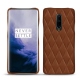 Custodia in pelle OnePlus 7 Pro - Marron - Couture ( Nappa - Pantone 1615C ) 