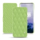 OnePlus 7 Pro leather case - Vert olive - Couture ( Nappa - Pantone 578U ) 