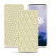 Lederschutzhülle OnePlus 7 Pro - Ivoire - Couture ( Sleek P C12 - White ) 