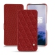 Housse cuir OnePlus 7 Pro - Tomate - Couture ( Pantone 187C ) 