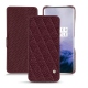 Funda de piel OnePlus 7 Pro - Lie de vin - Couture ( Pantone 5115C ) 