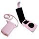 Apple iPod Photo 30 Go用ストラップ付ケース - レザー製 - Rose ( Nappa - Pantone 2365C ) 