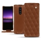 Housse cuir Sony Xperia 1 - Marron - Couture ( Nappa - Pantone 1615C ) 