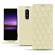 Housse cuir Sony Xperia 1 - Ivoire - Couture ( Sleek P C12 - White ) 