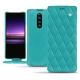 Housse cuir Sony Xperia 1 - Bleu fluo - Couture
