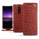 Lederschutzhülle Sony Xperia 1 - Autruche ciliegia