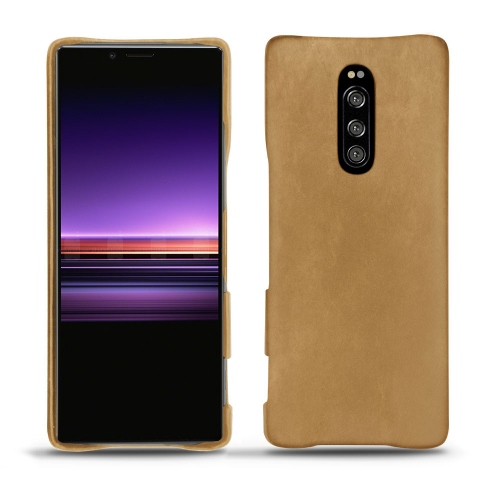 Sony Xperia 1 leather caseSable vintage ( Pantone #9b7340 ) 