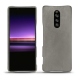 Coque cuir Sony Xperia 1 - Acier vintage ( Pantone 403C ) 