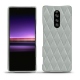 Sony Xperia 1 leather cover - Gris - Couture ( Nappa - Pantone W428C ) 