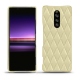 Coque cuir Sony Xperia 1 - Beige - Couture ( Nappa - Pantone 7502C ) 