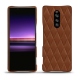 レザーケース Sony Xperia 1 - Marron - Couture ( Nappa - Pantone 1615C ) 