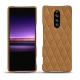 Coque cuir Sony Xperia 1 - Castan esparciate - Couture