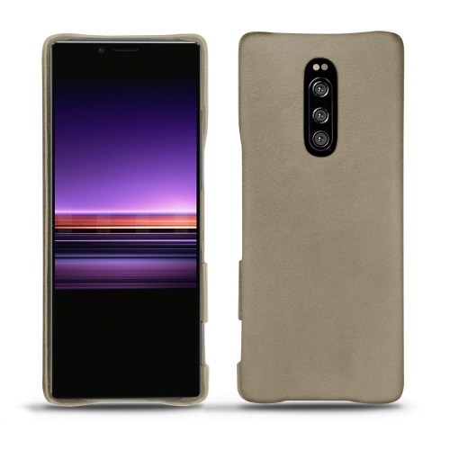 Sony Xperia 1 leather caseDarboun sabla ( Pantone #BCB1A1 )