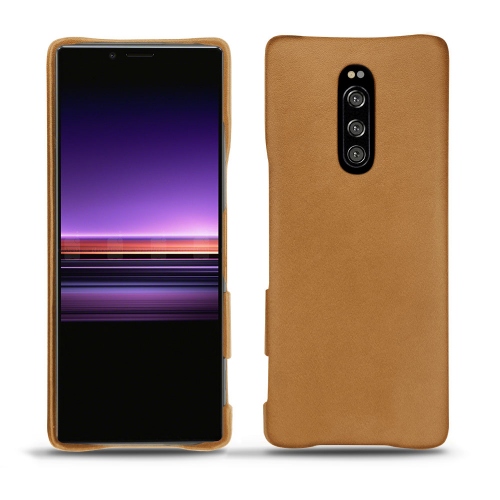 レザーケース Sony Xperia 1Castan esparciate ( Pantone #824F2A )