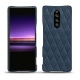 Sony Xperia 1 leather cover - Jean vintage - Couture