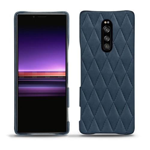 レザーケース Sony Xperia 1Jean vintage - Couture ( Pantone #2f414f  ) 