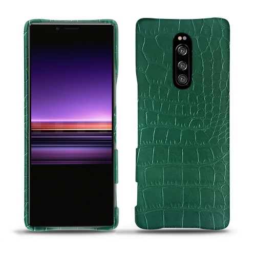 Protections de qualité (coques, housses, étuis) pour Sony Xperia 1 par NoreveCrocodile pino ( Pantone #173F35 ) 