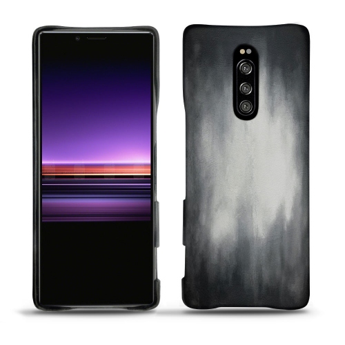 Custodia in pelle Sony Xperia 1Gris Patine