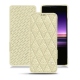 Housse cuir Sony Xperia 1 - Ivoire - Couture ( Sleek P C12 - White ) 