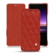 Sony Xperia 1 leather case - Papaye - Couture ( Pantone 180C ) 
