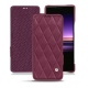 Housse cuir Sony Xperia 1 - Prune vintage - Couture