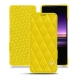 Housse cuir Sony Xperia 1 - Jaune fluo - Couture