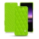 Custodia in pelle Sony Xperia 1 - Vert fluo - Couture