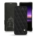 Sony Xperia 1 leather case - Negre poudro - Couture