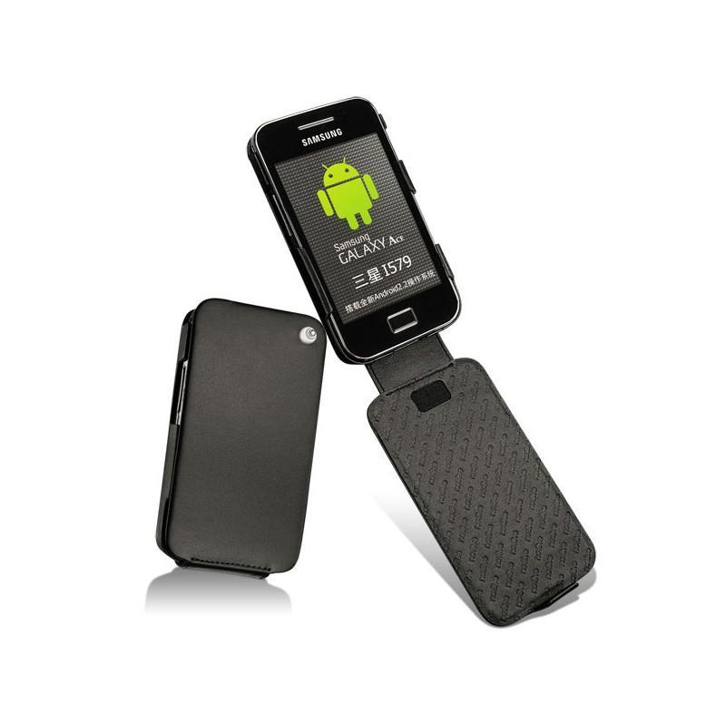 Housse cuir Samsung GT-S5830 Galaxy Ace  - Noir ( Nappa - Black ) 