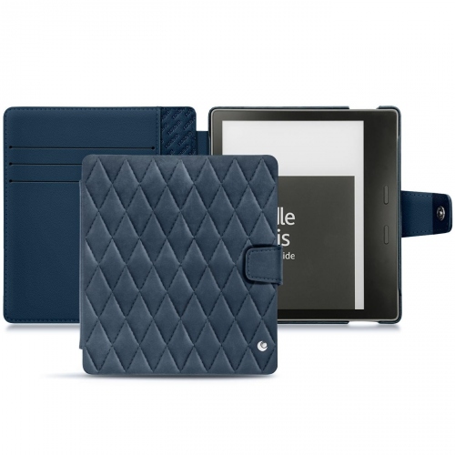가죽 커버 Amazon Kindle Oasis (2019)Jean vintage - Couture ( Pantone #2f414f  ) 