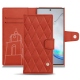 Samsung Galaxy Note10+ leather case - Arange clouquié - Couture