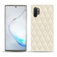 Coque cuir Samsung Galaxy Note10+ - Blanc - Couture ( Bologna - White ) 