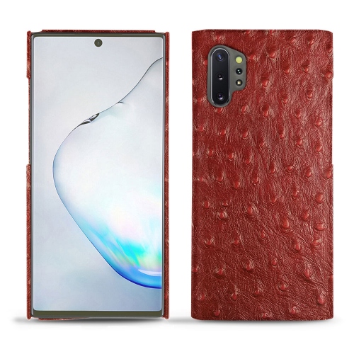 Capa em pele Samsung Galaxy Note10+Autruche ciliegia ( Pantone #a4343a ) 