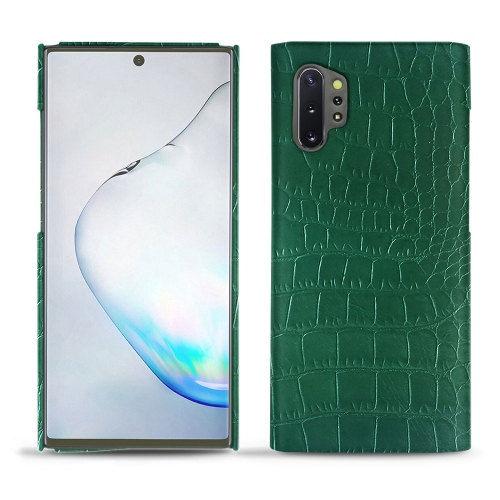 Samsung Galaxy Note10+ leather caseCrocodile pino ( Pantone #173F35 ) 