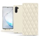 Housse cuir Samsung Galaxy Note10 - Blanc - Couture ( Bologna - White ) 