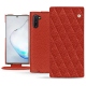 Housse cuir Samsung Galaxy Note10 - Papaye - Couture ( Pantone 180C ) 