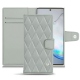 レザーケース Samsung Galaxy Note10 - Gris - Couture ( Nappa - Pantone W428C ) 