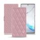Housse cuir Samsung Galaxy Note10 - Rose - Couture ( Nappa - Pantone 2365C ) 