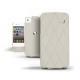 Housse cuir Apple iPhone 4  - Gris - Couture ( Nappa - Pantone W428C ) 