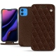 가죽 커버 Apple iPhone 11 - Châtaigne - Couture ( Pantone 476C ) 