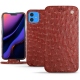 Lederschutzhülle Apple iPhone 11 - Autruche ciliegia