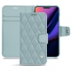 Apple iPhone 11 leather case - Bleu ciel - Couture ( Nappa - Pantone 277C ) 
