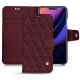가죽 커버 Apple iPhone 11 - Lie de vin - Couture ( Pantone 5115C ) 