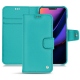 Apple iPhone 11 leather case - Bleu fluo